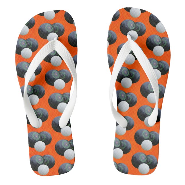 Orange Lawn Bowls, Thongs Flip Flops (Fußbett)