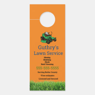 Orange Lawn Service Door Hanger Türanhänger