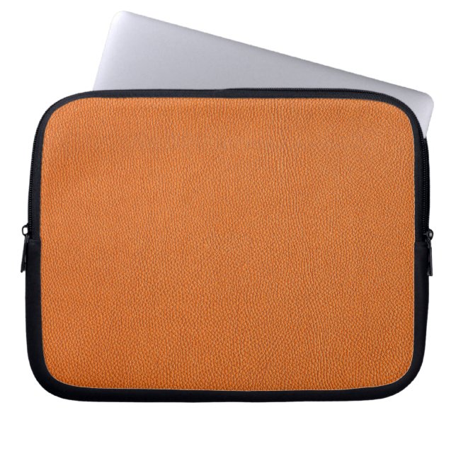 Orange lederner Blick Laptopschutzhülle (Vorderseite)