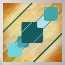 Orange Leinwand Aquamarin Geometric AP0010 Posters