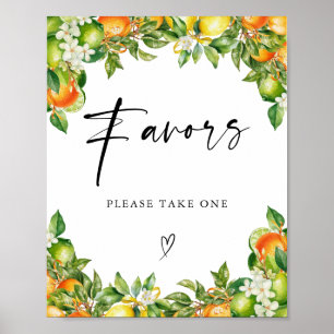 Orange Lemon Citrus Brautdusche Favoriten Poster