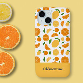 Orange & Lemon Muster Weiß Case-Mate iPhone Hülle