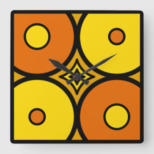 Orange & Lemon Quadratische Wanduhr