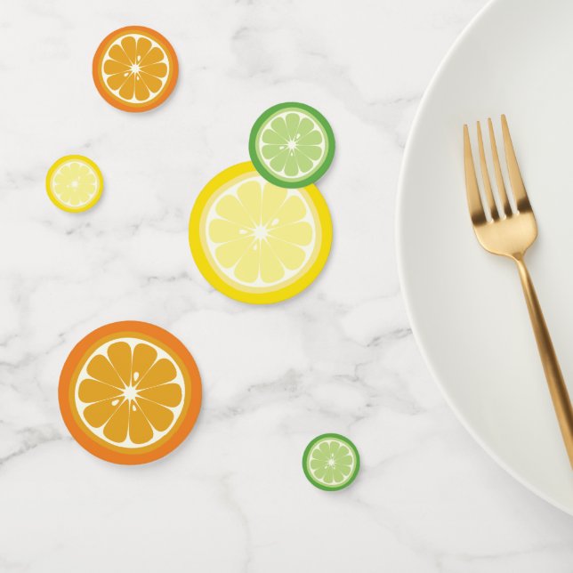 Orange Lemon und Limones Zitrusfruchttisch Confett Konfetti (Gruppe)