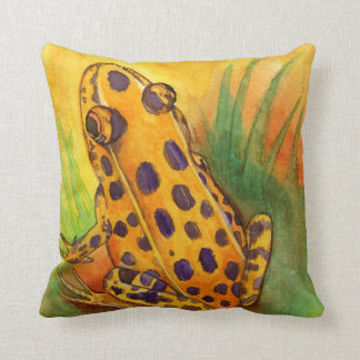 Orange Leopard-Frosch-Wurfs-Kissen Kissen