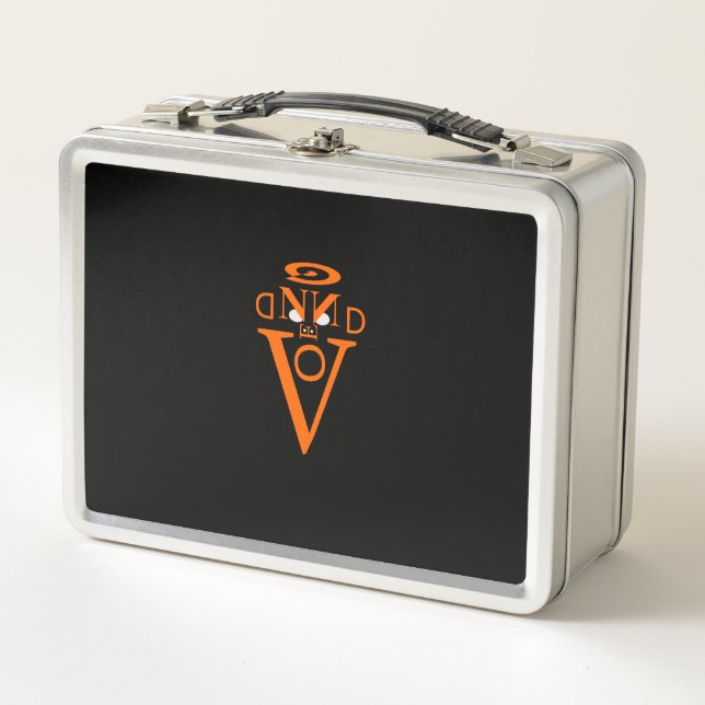 Orange Letter Face Metal Lunch Box (Vorderseite)