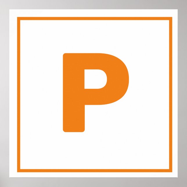 Orange Letter P Poster (Vorne)