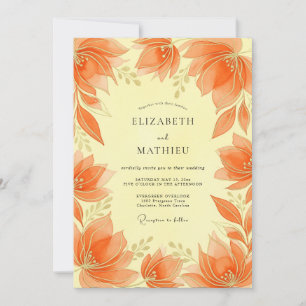 Orange leuchtende Sommerhochzeit Einladung