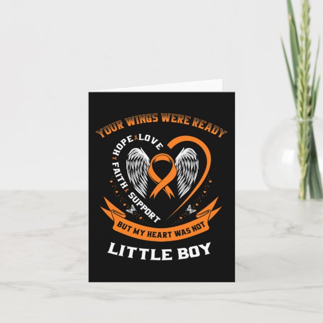 Orange Leukämie Bewusstsein Kleine junge Kindheit  Karte (Vorderseite)