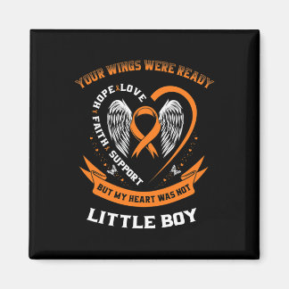 Orange Leukämie Bewusstsein Kleine junge Kindheit Magnet