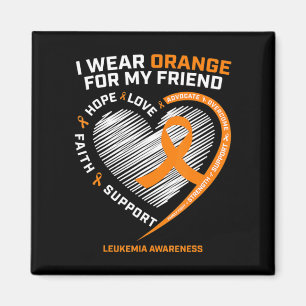 Orange Leukemia Awareness Friend gibt Männer Fraue Magnet