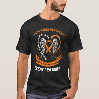 Orange Leukemia Awareness Great Grandma Wings Were T-Shirt