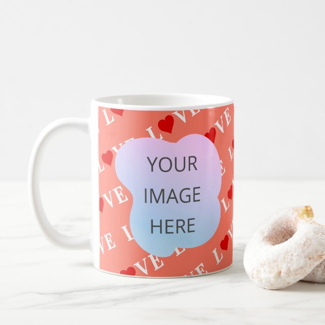 Orange LIEBE Heart Kaffeetasse (Mit Donut)