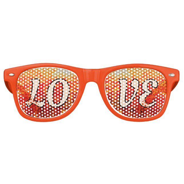 Orange Liebe Partybrille (Vorderseite)