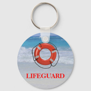 ORANGE LIFESAVER AM STRAND SCHLÜSSELANHÄNGER