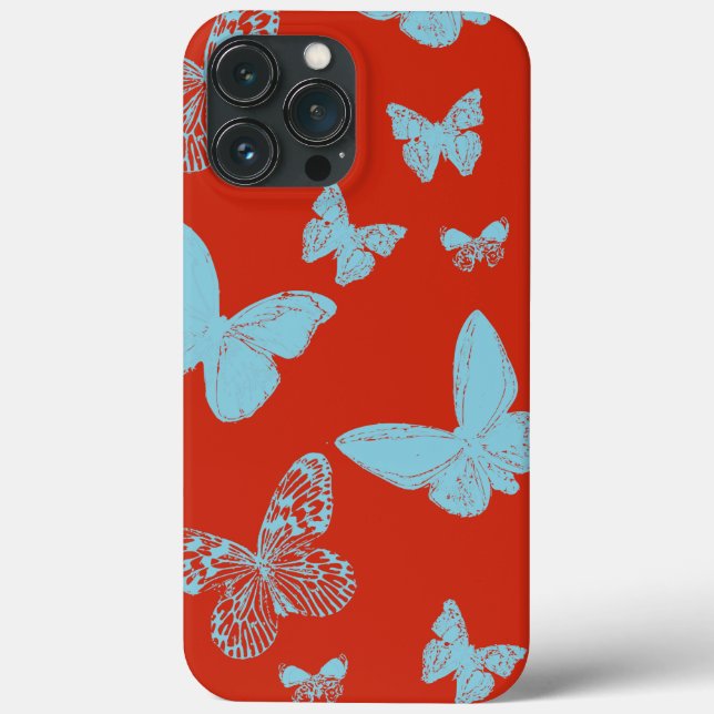 Orange Light Blue Monarch Schmetterlinge Case-Mate iPhone Hülle (Rückseite)