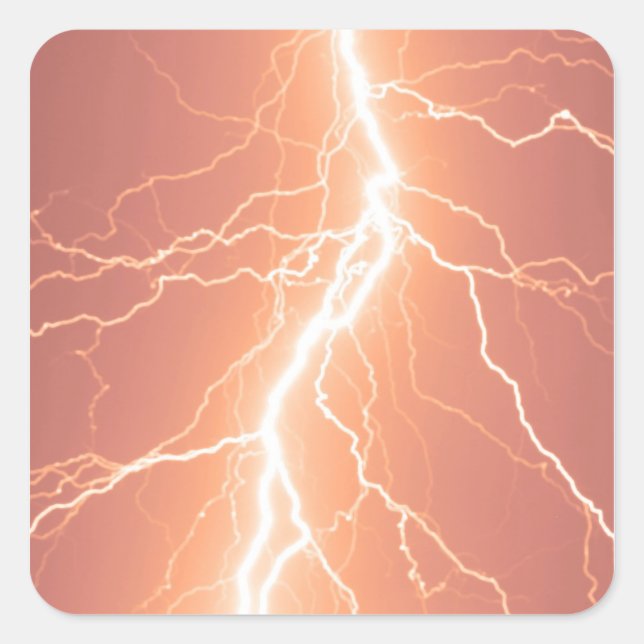 Orange Lightning Strike - Aufkleber (Vorderseite)
