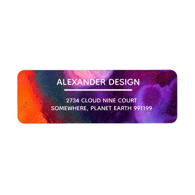 Orange Lila Abstrakte Wasserfarbe, Dienstleistunge (Vorne)