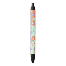 Orange Lila Blue Retro Y2K 70er Blume Muster Kugelschreiber