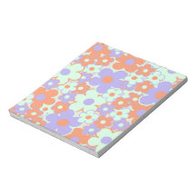 Orange Lila Blue Retro Y2K 70er Blume Muster