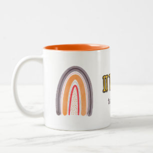 Orange Lila Boho Regenbogen Lehrerdankbarkeit Zweifarbige Tasse