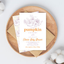 Orange Lila Burlap Little Pumpkin Baby Dusche