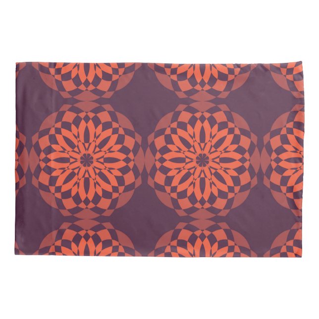 Orange lila coole, einzigartige, trendige Blume ab Kissenbezug (Rückseite)