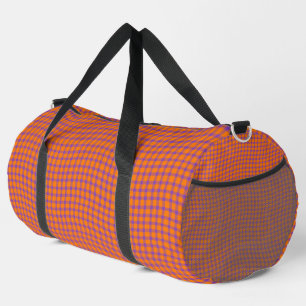 Orange Lila Karo Kariert Nahtloses Muster Groß Duffle Bag
