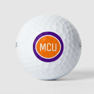 Orange Lila Monogram Initials Personalisiert Golfball