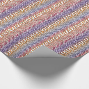 Orange lila Ombre Geo aztekisches Stammes- Geschenkpapier