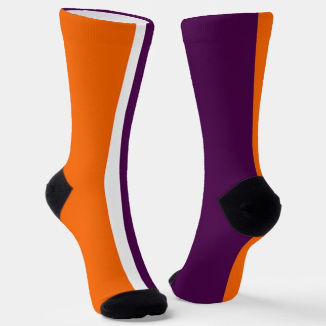 Orange, Lila Schlichte Farbblockgestaltung Socken (Von Creator hochgeladen)