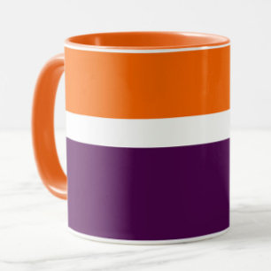 Orange, Lila Schlichte Farbblockgestaltung Tasse