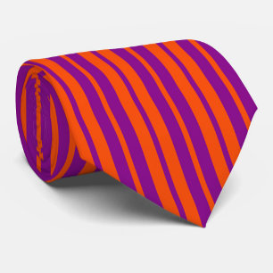 Orange Lila Stylische Streifenmuster-Design Krawatte