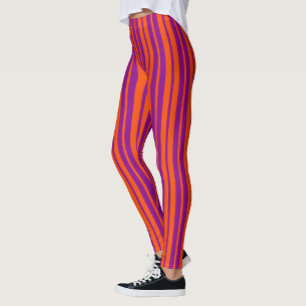 Orange Lila Stylische Streifenmuster-Design  Leggings
