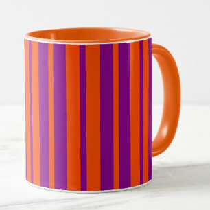 Orange Lila Stylische Streifenmuster Design  Tasse
