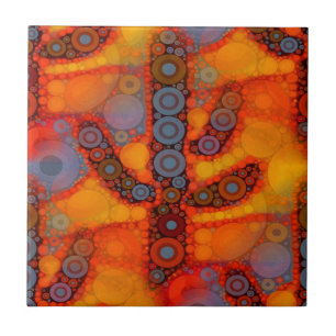 Orange Lila Südwest Saguaro Cactus Mosaic Fliese