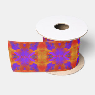 Orange Lila Und Rotes Abstraktes Grafik-Art-Design Satinband
