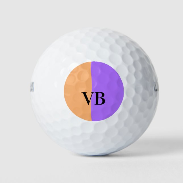 Orange lila Volltexteinheit mit Namensbuchstaben Golfball (Vorderseite)
