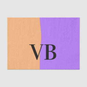 Orange lila Volltexteinheit mit Namensbuchstaben Seidenpapier