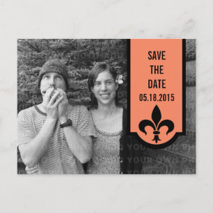 Orange Lilie Banner Save the Date Postkarte