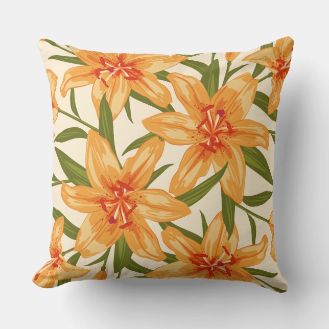 Orange Lilies.Blume Kissen (Vorderseite)