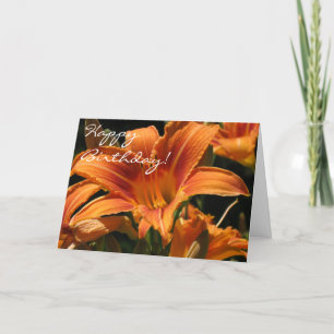 Orange Lilies - Happy Birthday! Karte