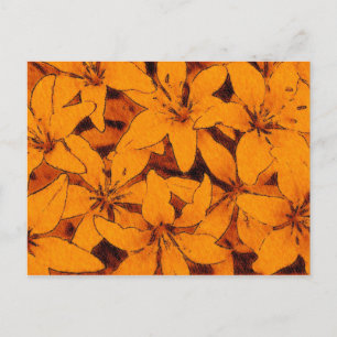 Orange Lilies Postcard Postkarte