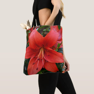 Orange Lily Bloom Floral Tasche