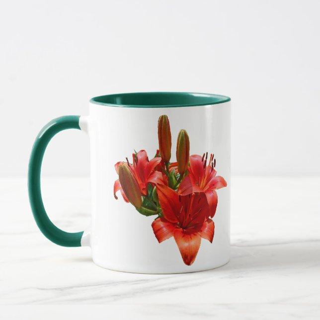 Orange Lily Blossoms Tasse (Links)