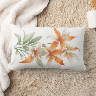 Orange Lily Blume Lendenkissen