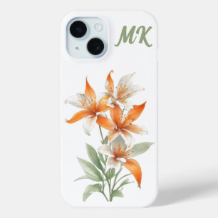 Orange Lily Blume Monogram Phone Case