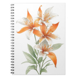 Orange Lily Blume Notizblock