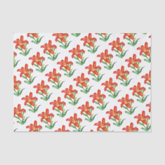 Orange Lily Botanical Illustration Seidenpapier