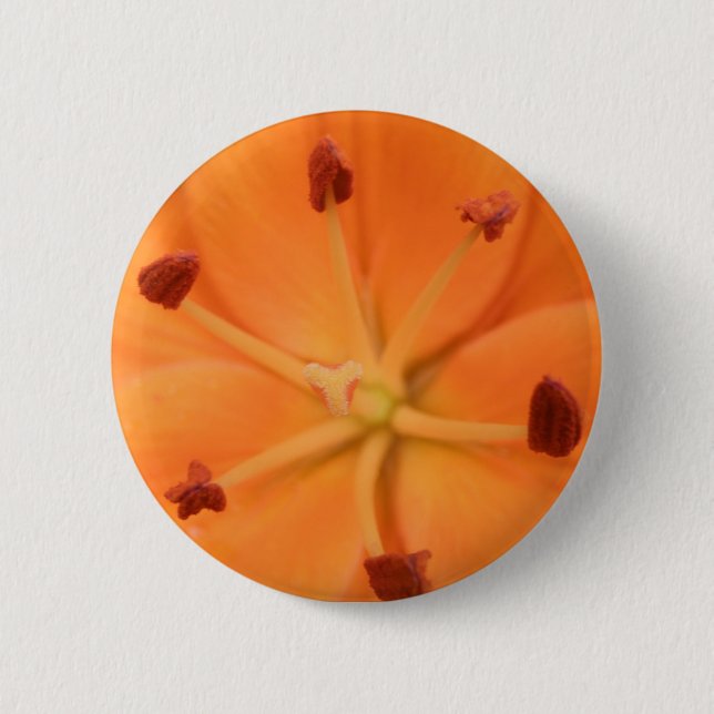 Orange Lily Floral Button (Vorderseite)